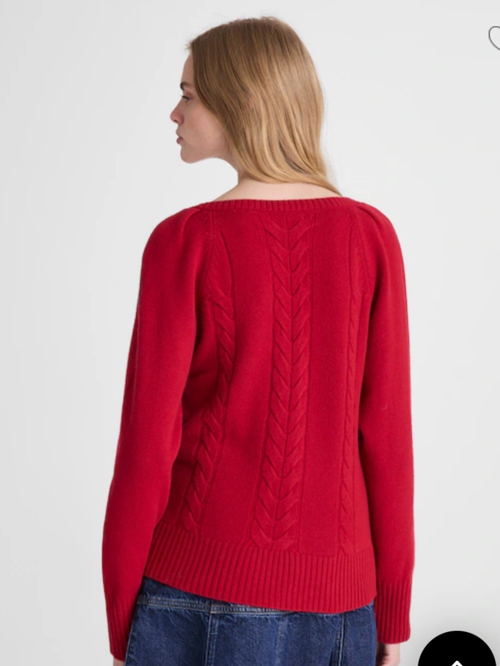Madewell merino sweater V neck ruby color XS  $140 cable knit dark red NEW - Picture 3 of 12